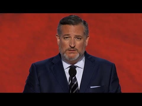 Texas Senator Ted Cruz speaks in support of Donald Trump at RNC 2024