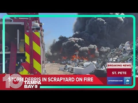 Large fire breaks out at recycling center in St. Pete