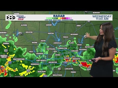 Rain moving through North Texas