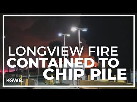Fire at Longview wood chip manufacturing business contained to 'very large' chip pile