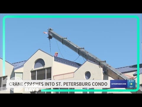 Construction crane topples over on Feather Sound condo building