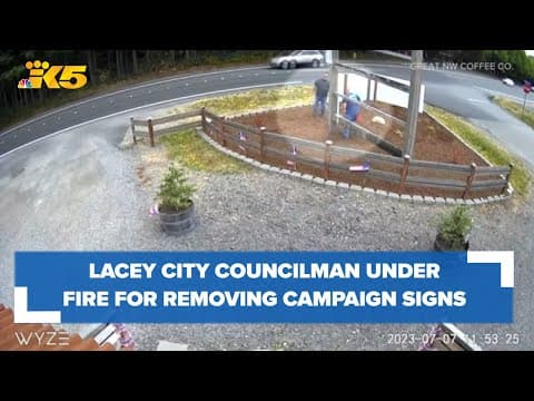 Lacey City Councilman under fire for removing campaign signs