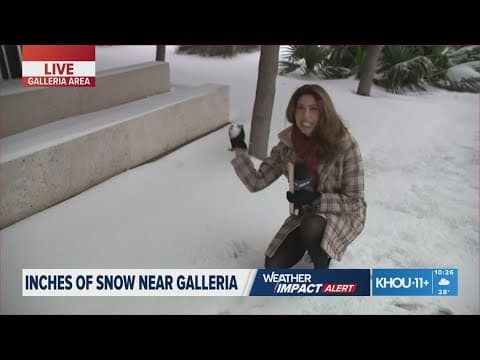 Inches of snow in Houston's Galleria area