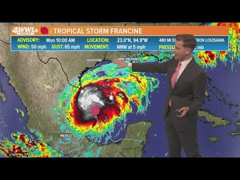 Monday 12 PM Tropical Update:  Tropical Storm Francine forms, hurricane watch issued for Louisiana c