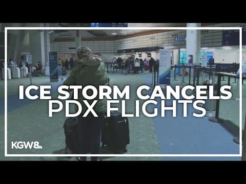PDX airport a ghost town after flights canceled due to ice storm