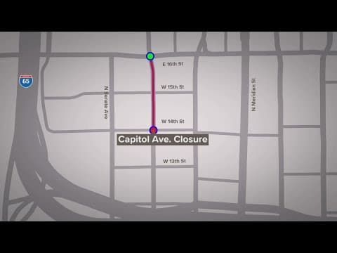 Lane restrictions now in place on Capitol Ave in downtown Indy