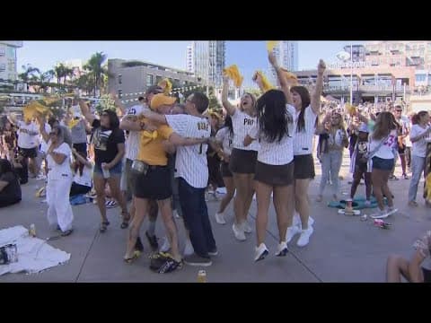Padres watch party | San Diego fans flock to Petco Park for Game 2 of NL Wild Card Series