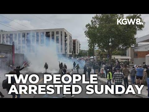 Two arrested during protests at Portland ICE facility Sunday night