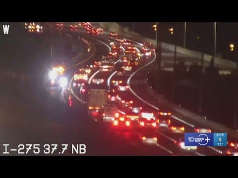 Traffic building after crash on Howard Frankland