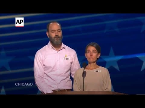 Parents of American hostage in Gaza receive standing ovation at DNC