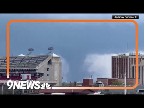 Tornado seen touching down near Lincoln, Nebraska