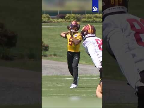 All eyes on Jayden Daniels at Commanders rookie mini camp