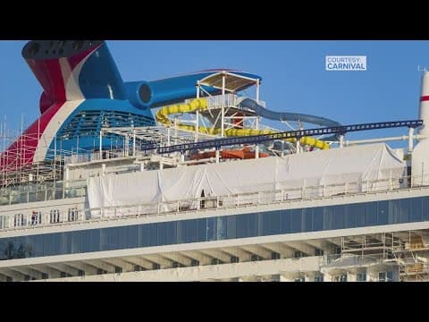 Roller coaster being installed on Carnival's newest ship