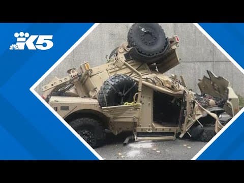 Military Humvee drives off 30-foot drop in Bellevue