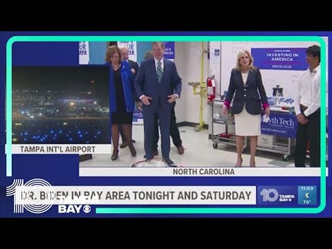 First Lady Dr. Jill Biden flys into Tampa on Friday night
