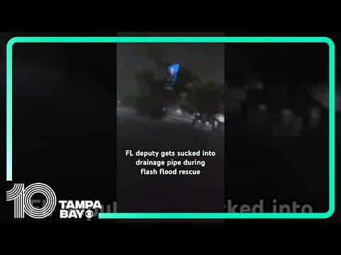 Florida deputy gets sucked into drainage pipe during flash flood rescue