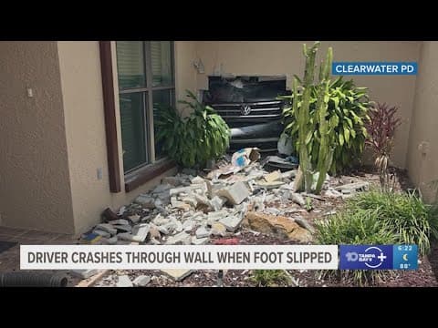 Clearwater police, firefighters respond after car in garage accidentally drives through home