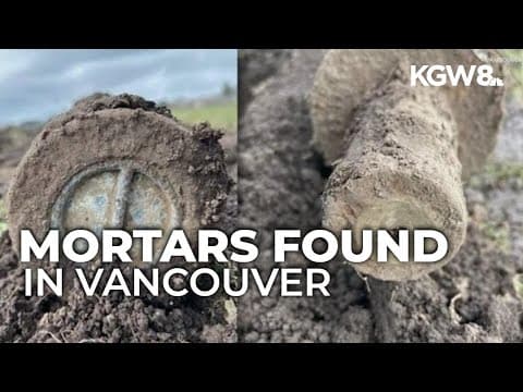 Unexploded mortars, possibly from WWI, in Vancouver's Pearson Field in Vancouver