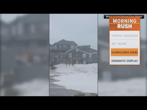 Homes on North Carolina's Outer Banks collapse due to hurricanes in the Atlantic