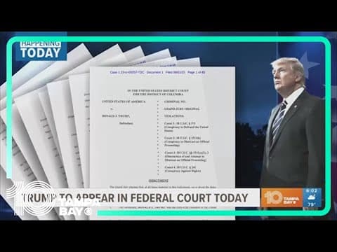Trump to appear in court over charges that he tried to overturn 2020 presidential election