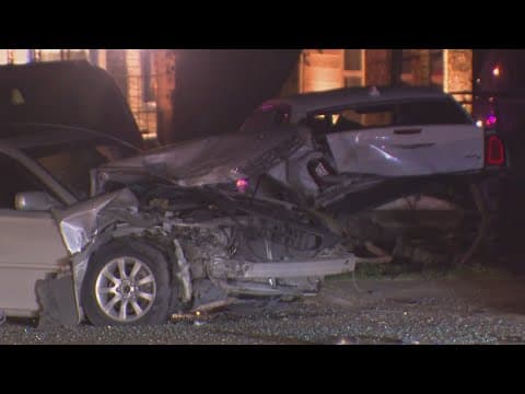 A child is hospitalized after a woman hit a parked car and ran away