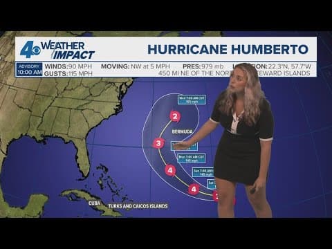 Friday Noon Tropical Update: Forecasts now call for Hurricane Humberto to intensify quickly