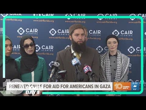 Protesters call for aid to Americans caught in Gaza