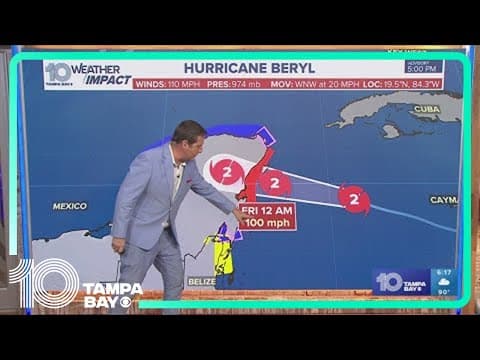 Tracking the Tropics: Hurricane Beryl making its way through Cancun later tonight