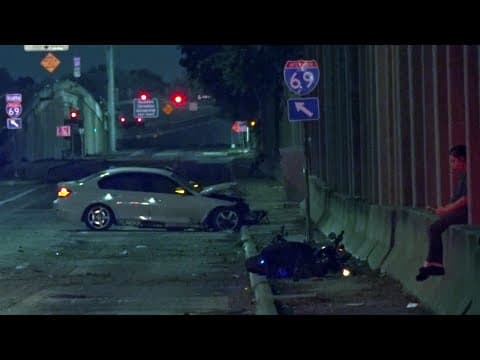 Raw video: Motorcycle rider killed in hit-and-run crash on SW Freeway, Houston police say