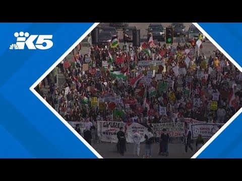 Hundreds march in Seattle calling for a cease-fire in Gaza