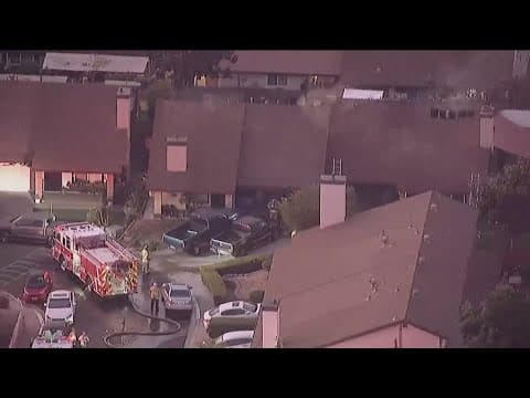 Eight displaced after early morning duplex fire in Poway