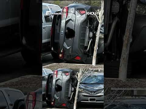 Car tipped in H-E-B parking lot in The Woodlands