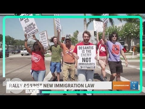 Demonstrators protest Florida's new immigration law
