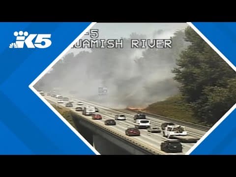 Traffic slowly clearing after brush fires force state to close portion of I-5