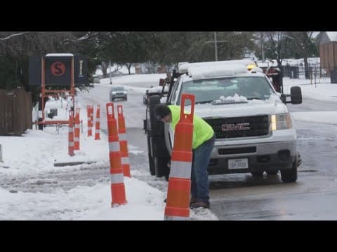 Essential workers in Denton County brave the winter storm