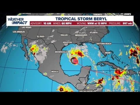 Tracking Beryl: NHC gives update on TS Beryl as it moves toward the Texas coast