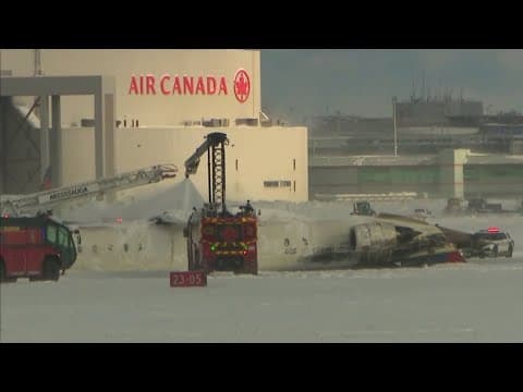 Delta jet flips upside down on Toronto runway