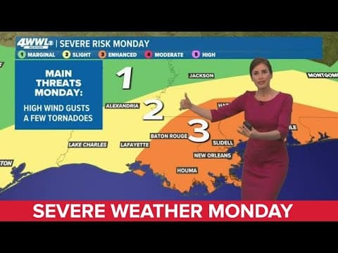 New Orleans Weather: Chance of severe weather, tornadoes Monday