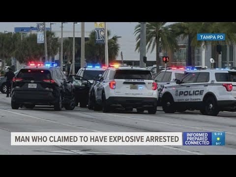 TPD: Man arrested for telling officers there was a bomb in his car as he blocked Dale Mabry Highway