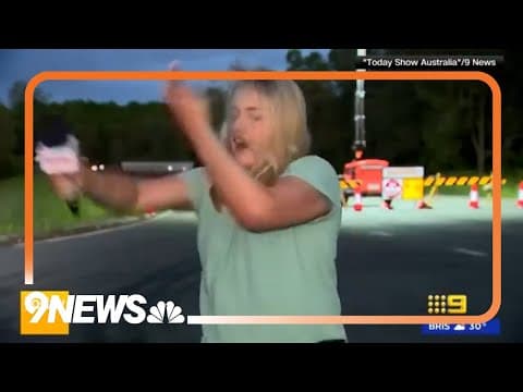 Reporter Slaps Herself After Mosquito Lands on Her Face