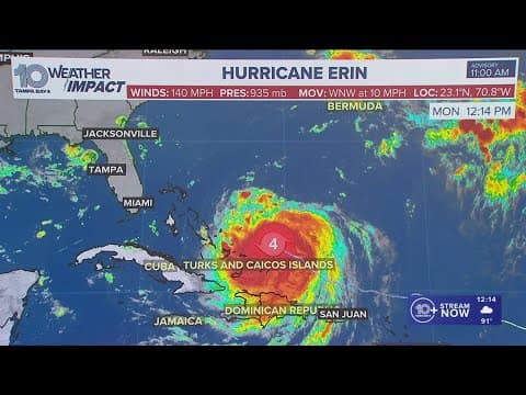 Tracking the tropics: Hurricane Erin at Category 4 strength, second disturbance trying to develop