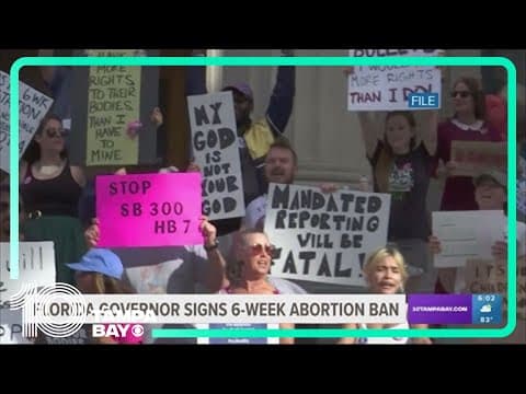 Tampa Bay area reacts to 6-week abortion ban bill signed