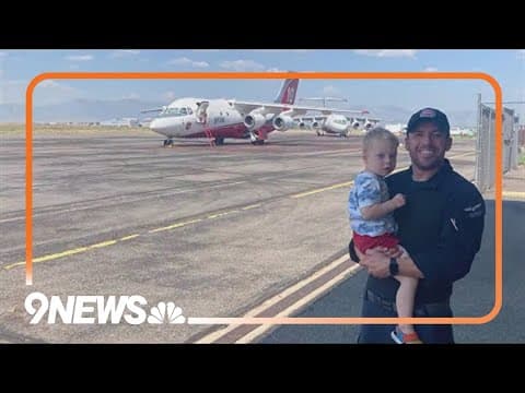 Littleton parents watch as son pilots Firehawk helicopter over Quarry Fire in Jefferson County