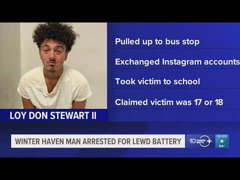 Police: 20-year-old allegedly had 'lewd interactions' with a minor he met at bus stop