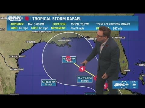 Watch: Tropical Storm Rafael forms in Caribbean, Louisiana in the cone
