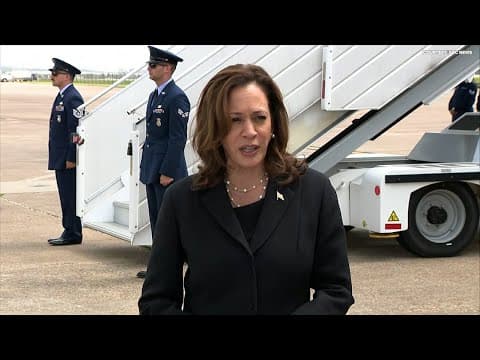 VP Kamala Harris speaks about historic prisoner swap before boarding Air Force 2