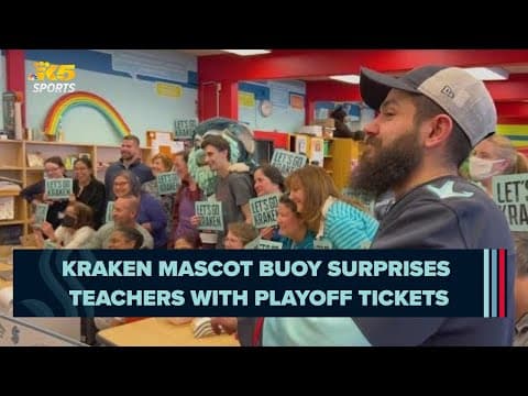 Seattle Kraken's Buoy surprises local teachers with playoff tickets