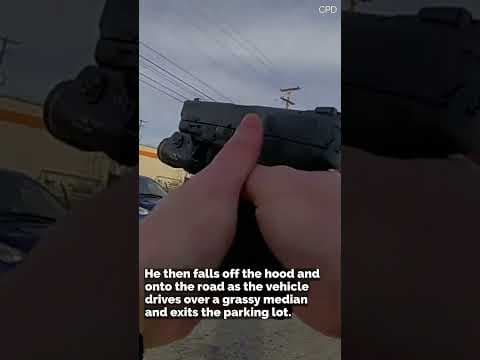 Bodycam video shows Columbus sergeant getting hit by stolen vehicle, firing shots at suspect #shorts
