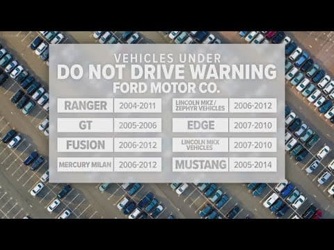 'Do Not Drive Warning' for over 450,000 Ford vehicles