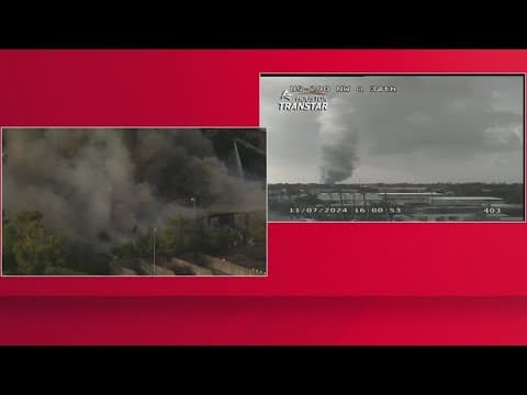 Massive fire burns at northwest Houston warehouse